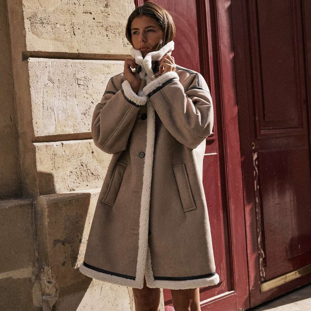Zara faux shearling coat